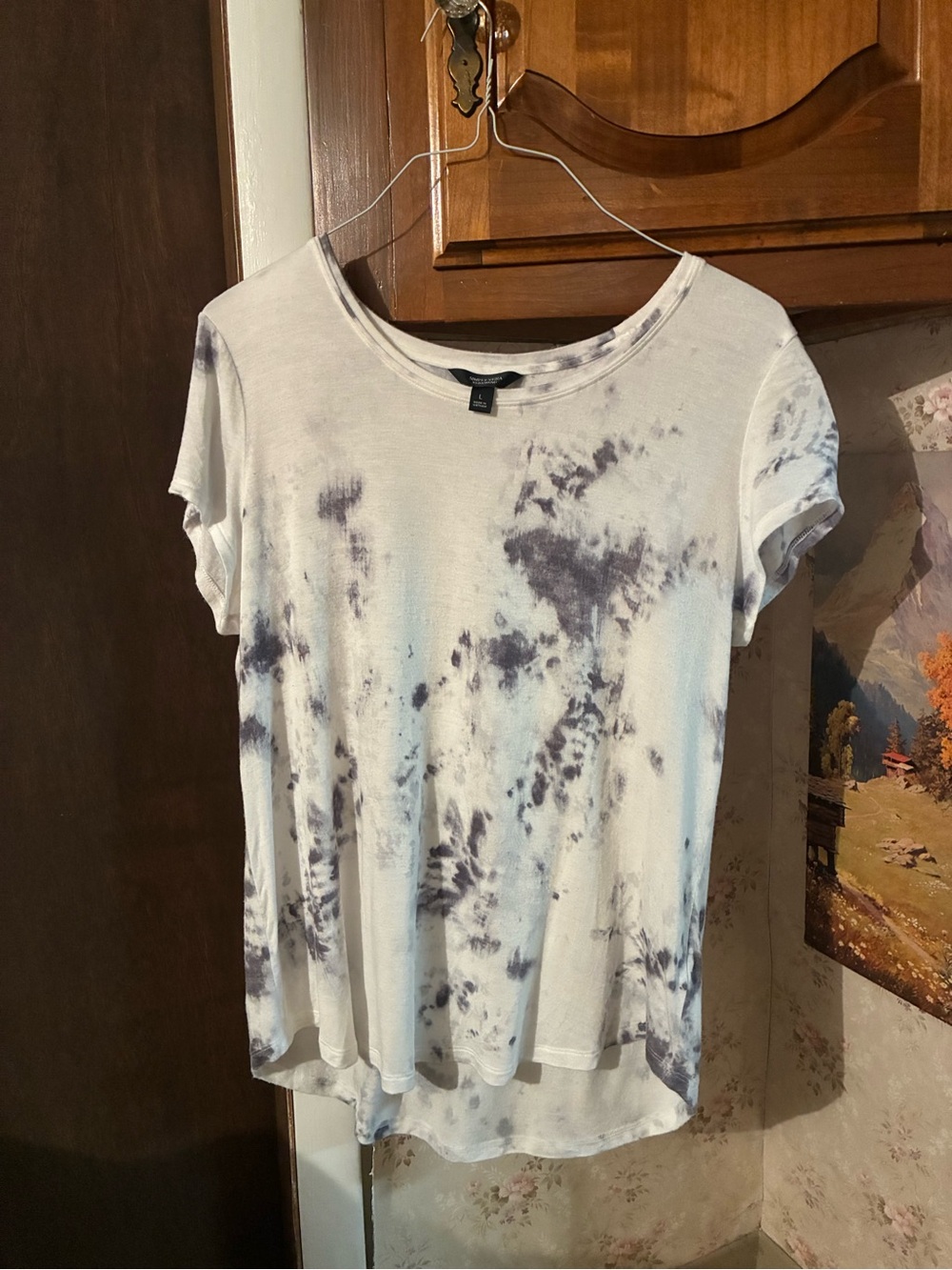 Vera Wang SIMPLY VERA Large EUC Tie Dye Black and White